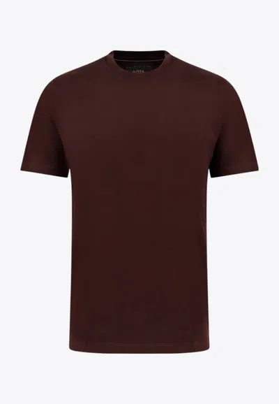 Hugo Boss Essential Short-sleeved T-shirt In Burgundy