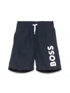 Hugo Boss Boy's Logo-print Swim Trunks In Blue