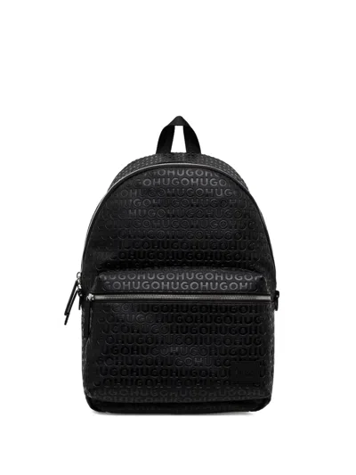 Hugo Boss Ethon Logo-embossed Backpack In Black
