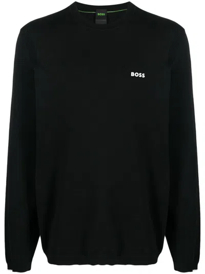 Hugo Boss Crew-neck Sweater In Black