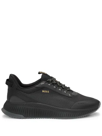 Hugo Boss Ttnm Evo Trainers With Ribbed Sole In Black
