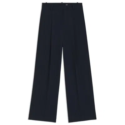 HUGO BOSS EXTRA-LONG-LENGTH PINSTRIPE TROUSERS WITH WIDE LEG