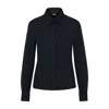 Hugo Boss Extra-slim-fit Blouse In Italian Performance-stretch Dobby In Dark Blue