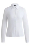 HUGO BOSS EXTRA-SLIM-FIT BLOUSE IN ITALIAN PERFORMANCE-STRETCH DOBBY