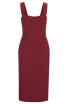 Hugo Boss Extra-slim-fit Dress In Performance-stretch Fabric In Dark Red