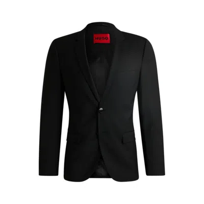 Hugo Boss Extra-slim-fit Jacket In A Stretch-wool Blend In Black