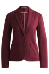 Hugo Boss Extra-slim-fit Jacket In Stretch Fabric In Dark Red