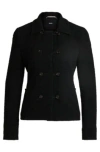 Hugo Boss Extra-slim-fit Jacket In Tweed In Black