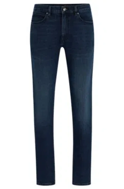 HUGO BOSS EXTRA-SLIM-FIT JEANS IN BLUE SUPER-SOFT DENIM