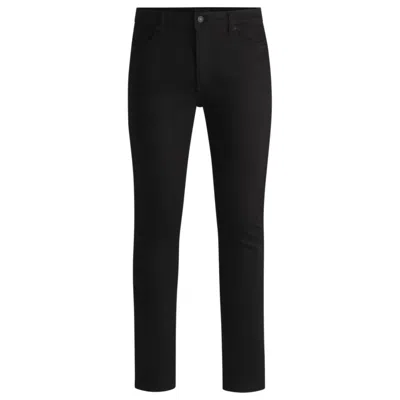 Hugo Boss Extra-slim-fit Jeans In Ultra-black Stretch Denim