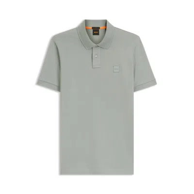 Hugo Boss Extra-slim-fit Stretch-cotton Shirt With Logo Tape In Gray
