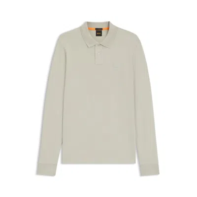 Hugo Boss Extra-slim-fit Stretch-cotton Shirt With Logo Tape In Sand
