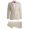 Hugo Boss Extra-slim-fit Suit In A Melange Wool Blend In Beige