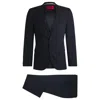 Hugo Boss Extra-slim-fit Suit In Micro-patterned Dobby In Blue