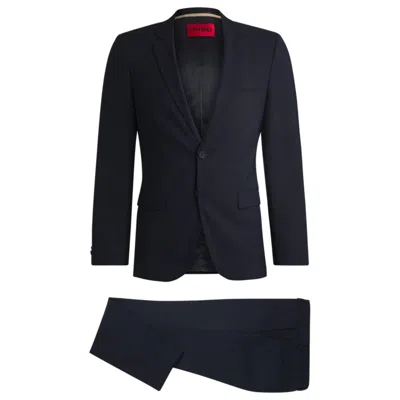 Hugo Boss Extra-slim-fit Suit In Micro-patterned Dobby In Blue