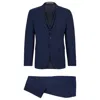 Hugo Boss Extra-slim-fit Suit In Patterned Stretch Wool In Blue