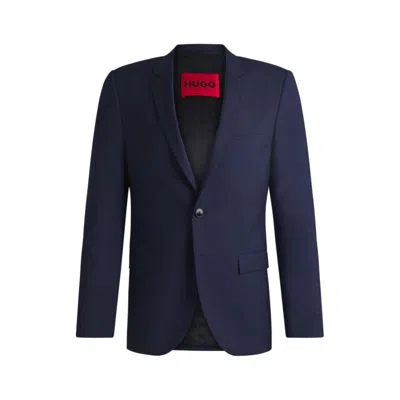 Hugo Boss Extra-slim-fit Suit Jacket In Melange Wool In Blue