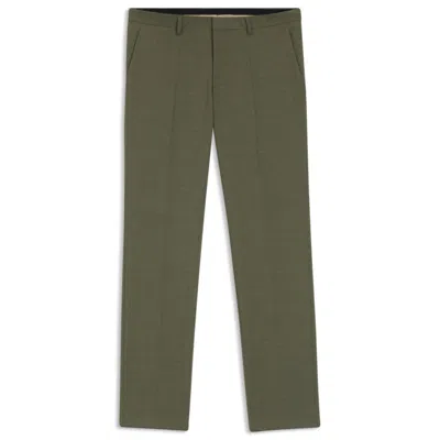 Hugo Boss Extra-slim-fit Trousers In Performance-stretch Dobby In Green