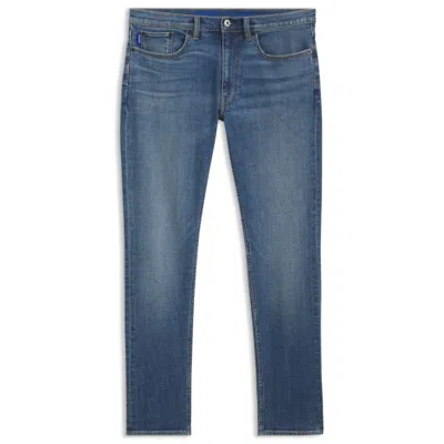 Hugo Boss Extra-slim Fit Jeans In Mid-blue Stretch Cotton