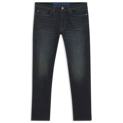 Hugo Boss Extra-slim-fit Jeans In Dark-blue Stretch Cotton In Black