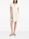 Hugo Boss Eyelet-embroidered Puff-sleeve Mini Dress In White