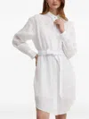 Hugo Boss Eyelet Ruffled Midi Dress In White