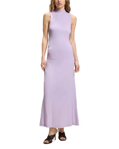 Hugo Boss Boss Eylai Draped A-line Midi Dress In Purple