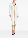 Hugo Boss Fabiri Ribbed V-neck Midi Dress In White