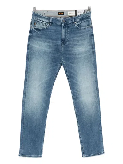 Hugo Boss Faded Denim Jeans In Blue