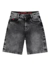Hugo Boss Faded Denim Shorts In Black
