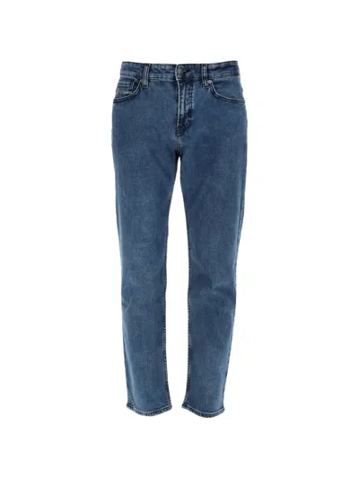 Hugo Boss Tailored Pants Belt Loops Contrast Stitching Pockets In Blue
