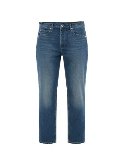 Hugo Boss Faded-effect Straight-leg Jeans In Blue