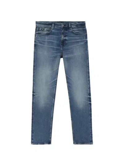 Hugo Boss Straight-leg Jeans In A Stretch Cotton Blend In Blue
