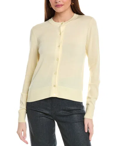 Hugo Boss Fadenasi Wool Cardigan In Yellow
