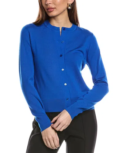 Hugo Boss Boss Fadenasi Wool Cardigan Sweater In Blue