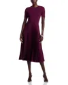 Hugo Boss Fadridi Plisse Skirt Midi Dress In Purple