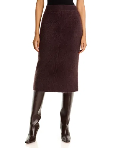 Hugo Boss Faeloria Sweater Midi Skirt In Burgundy