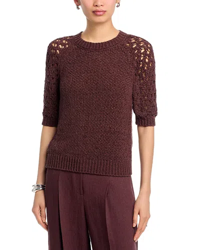 Hugo Boss Fanuka Elbow Sleeve Sweater - Exclusive In Brown