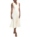 Hugo Boss Farara Pleated Dress In White