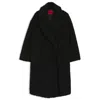 Hugo Boss Faux-fur Coat In An Oversized Fit In Black