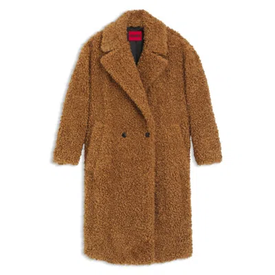 HUGO BOSS FAUX-FUR COAT IN AN OVERSIZED FIT