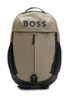HUGO BOSS FAUX-LEATHER BACKPACK WITH LOGO DETAILS
