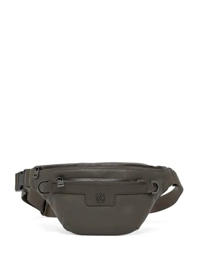 Hugo Boss Faux-leather Belt Bag In Green