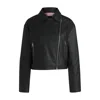 Hugo Boss Faux-leather Biker-style Jacket With Signature Trims In Black