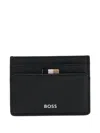 Hugo Boss Faux-leather Cardholder In Black