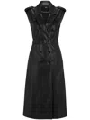 Hugo Boss Faux-leather Dress With Double-breasted Front In Black