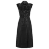 Hugo Boss Faux-leather Dress With Double-breasted Front In Black
