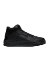 Hugo Boss Faux Leather High-top Sneakers In Black