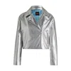 Hugo Boss Faux-leather Jacket With Crocodile Embossing In Silver