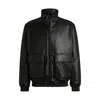 Hugo Boss Faux-leather Jacket With Stacked Logo In Black